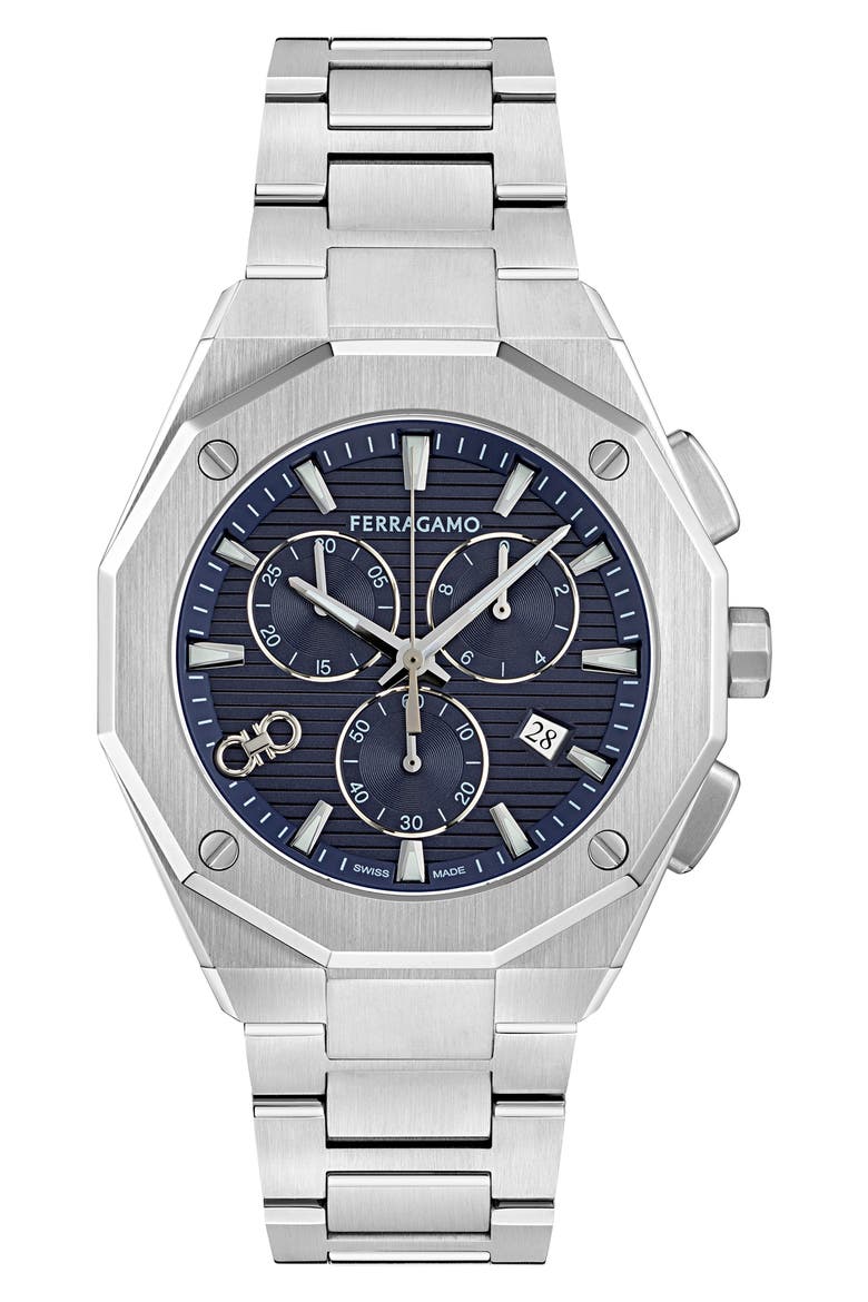 Edge Chronograph Bracelet Watch, 42mm, Main, color, STAINLESS STEEL