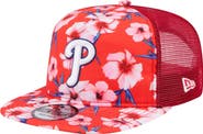 New Era Men's New Era Red Philadelphia Phillies Adventure Pattern Golfer Trucker Snapback Hat