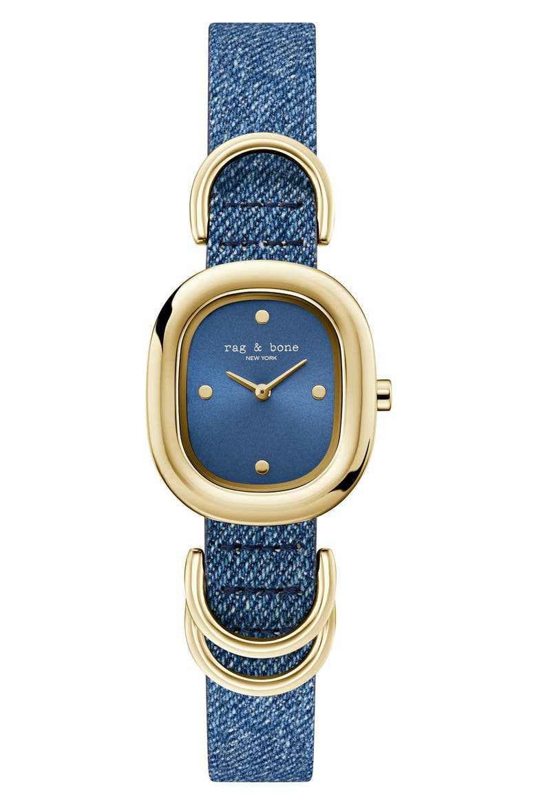 Rory Denim Strap Watch, 25mm, Main, color, BLUE