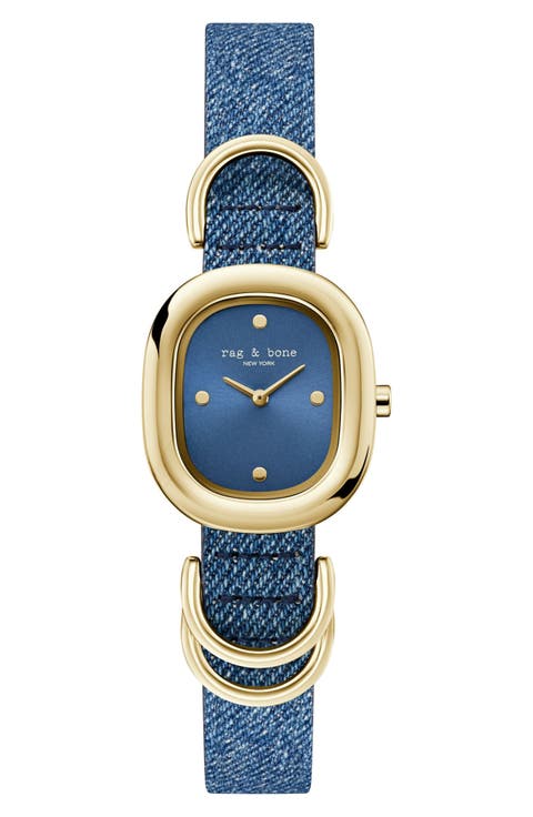 Rory Denim Strap Watch, 25mm