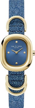 rag & bone Rory Denim Strap Watch, 25mm