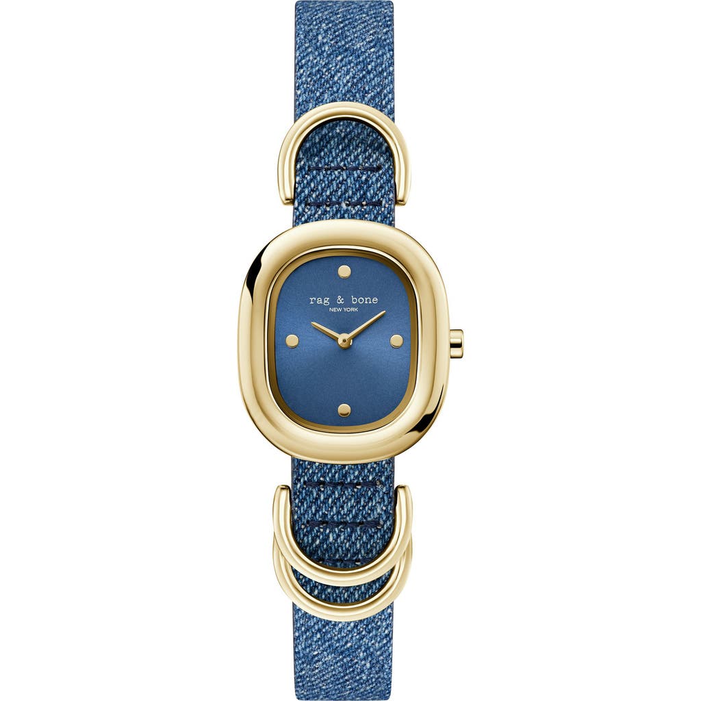 Rag & Bone Rory Denim Strap Watch, 25mm In Blue