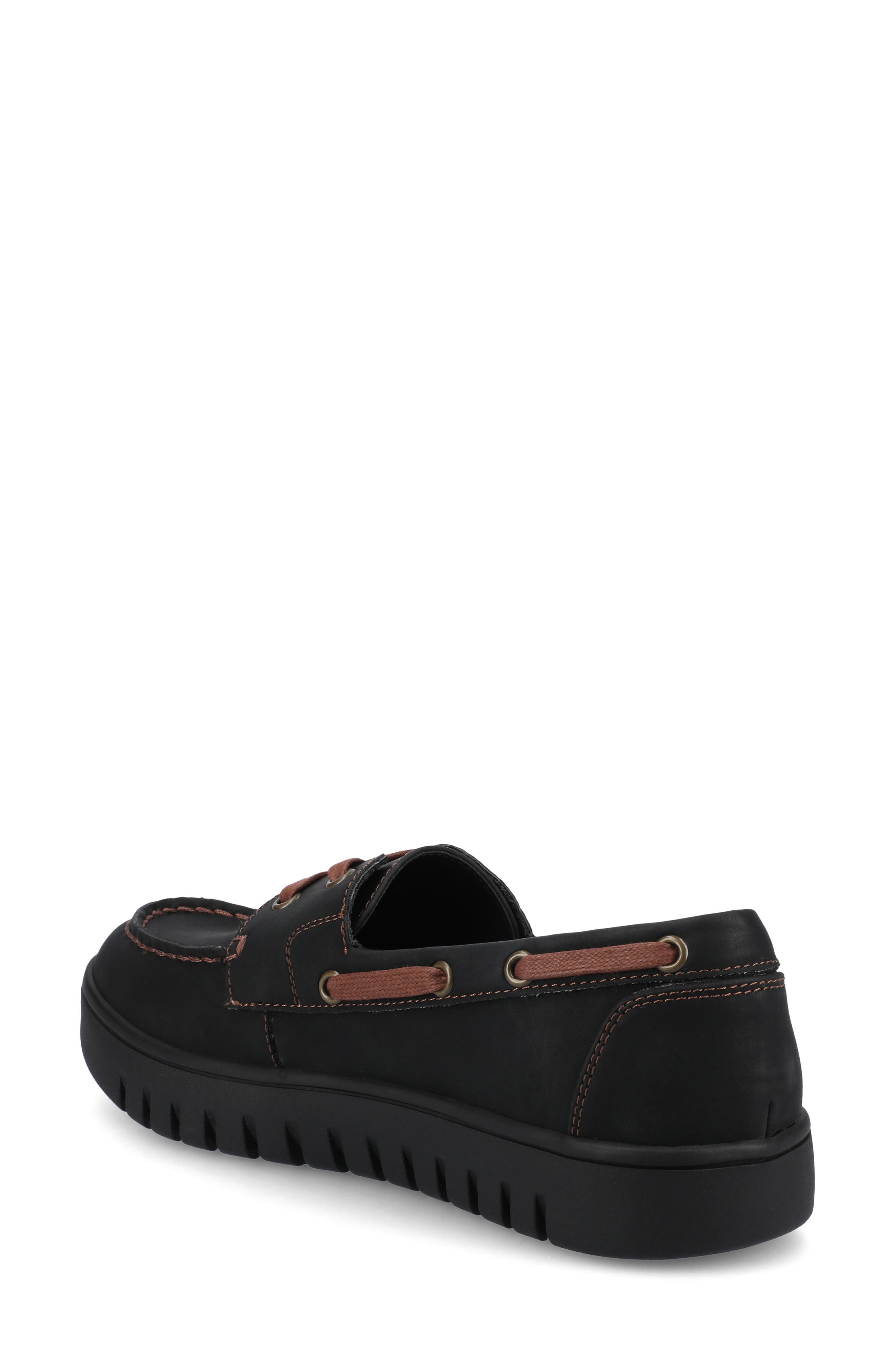Journee Collection Marion Boat Shoe, Alternate, color, Black
