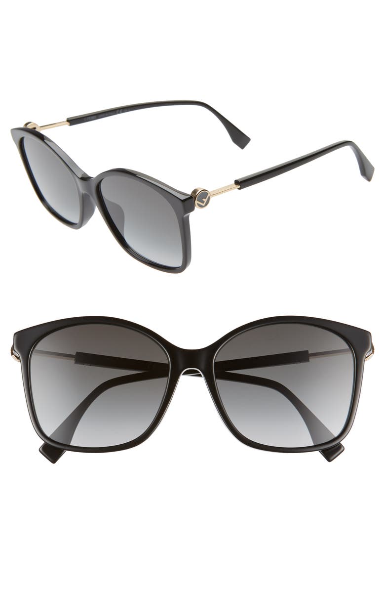 Fendi 57mm Special Fit Sunglasses, Main, color,