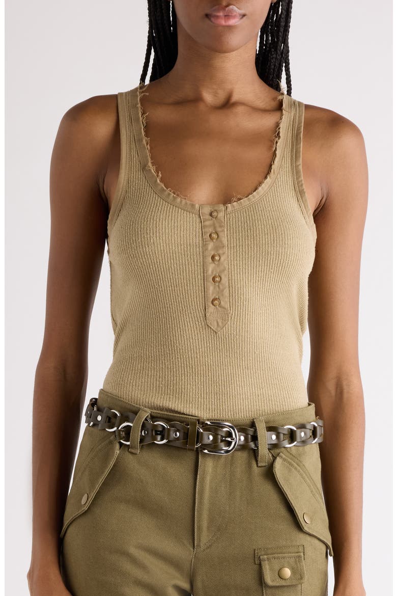 Bali Braided Leather Belt, Alternate, color, DARK KHAKI