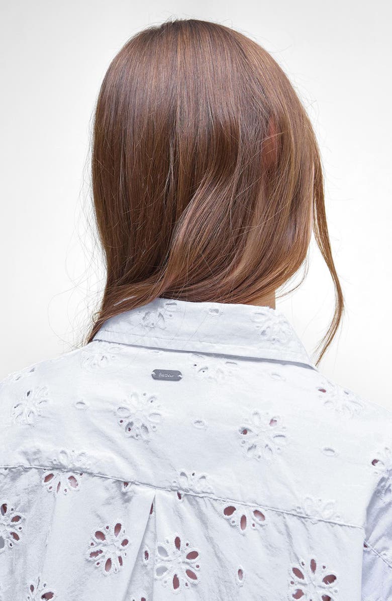 Barbour Melissa Embroidered Cotton Shirt, Alternate, color, White