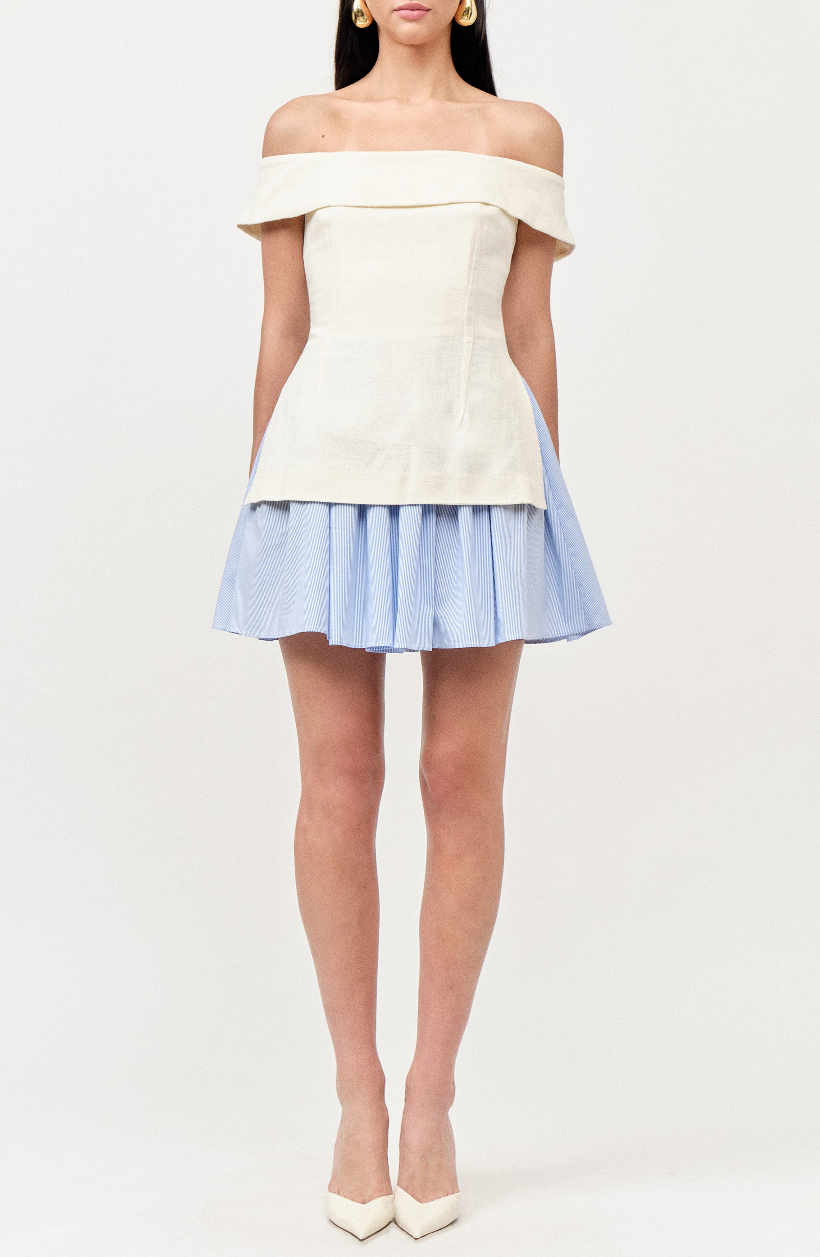 selected IVORY BLUE STRIPE