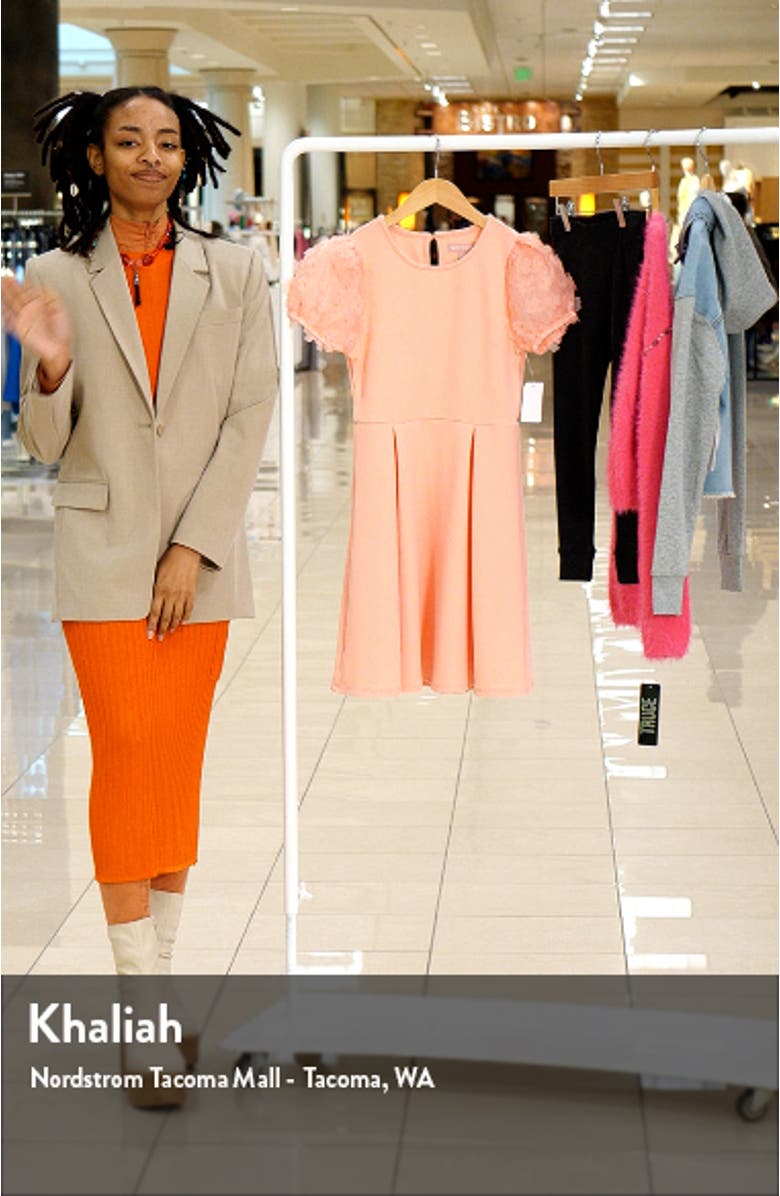 Kids' Embellished Puff Sleeve Knit Dress, sales video thumbnail