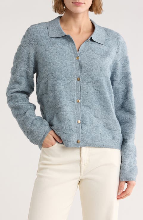 Textured Polo Cardigan