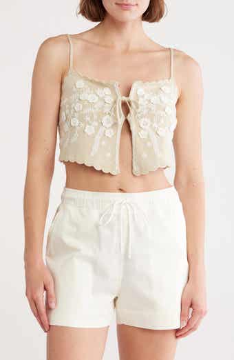 Cult Gaia Tiffanie Tie Front Knit Top