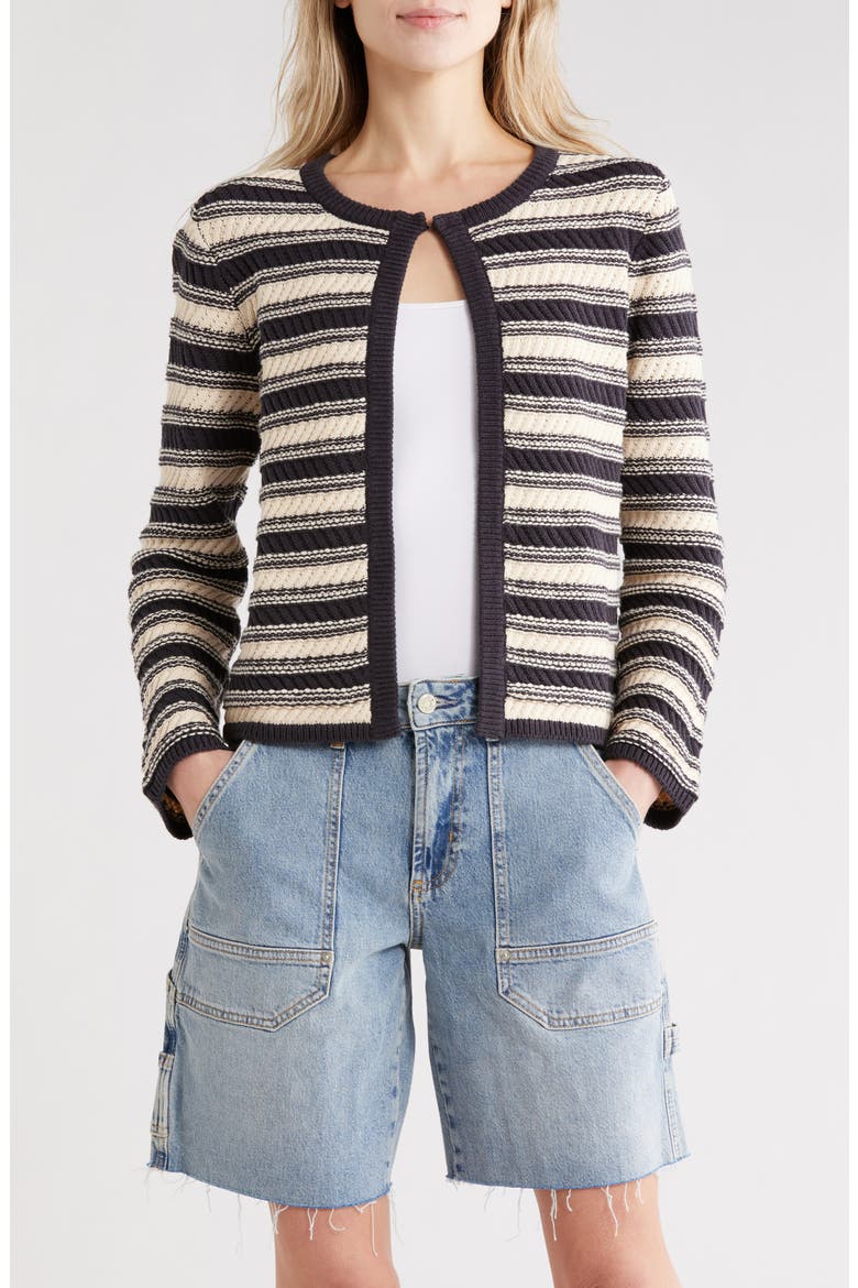 Nelly Stripe Cardigan, Main, color, NAVY OAT STRIPE