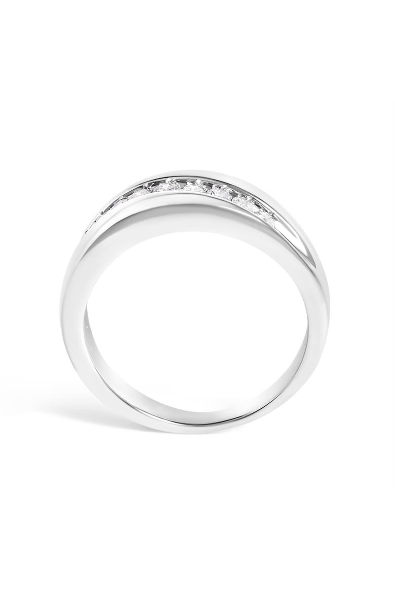 Men's Silver 1/2 Cttw Diamond 9 Stone Band Ring, Alternate, color, White