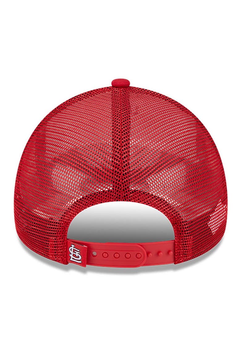 Men's New Era White/Red St. Louis Cardinals Stacked A-Frame Trucker 9FORTY Adjustable Hat, Alternate, color, White