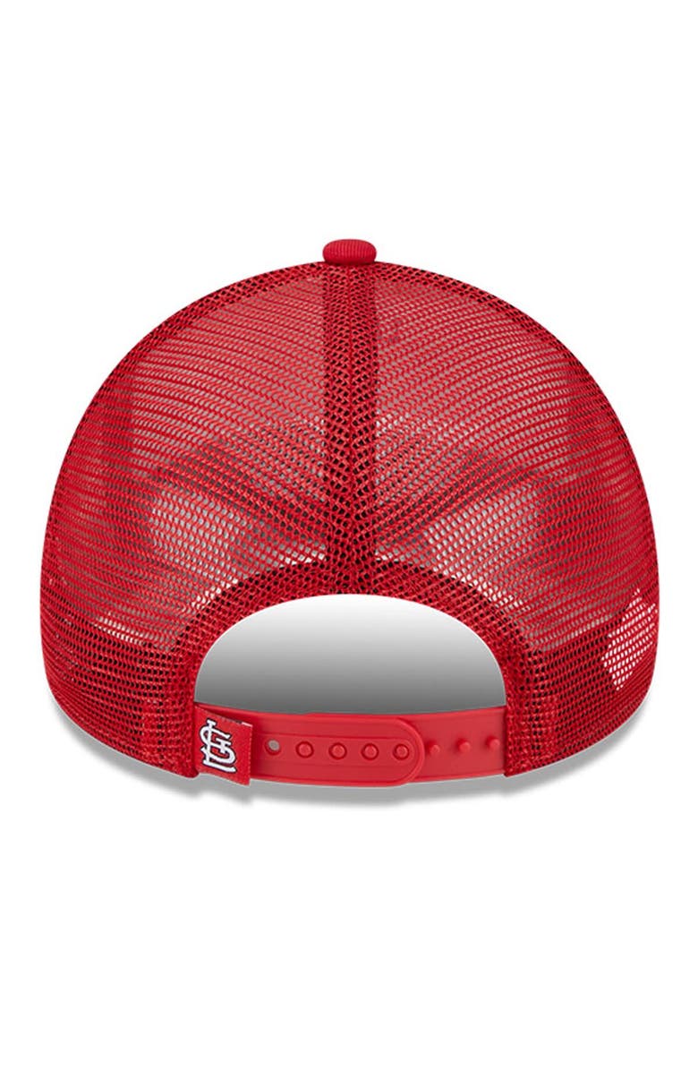 New Era Men's New Era White/Red St. Louis Cardinals Stacked A-Frame Trucker 9FORTY Adjustable Hat, Alternate, color, White