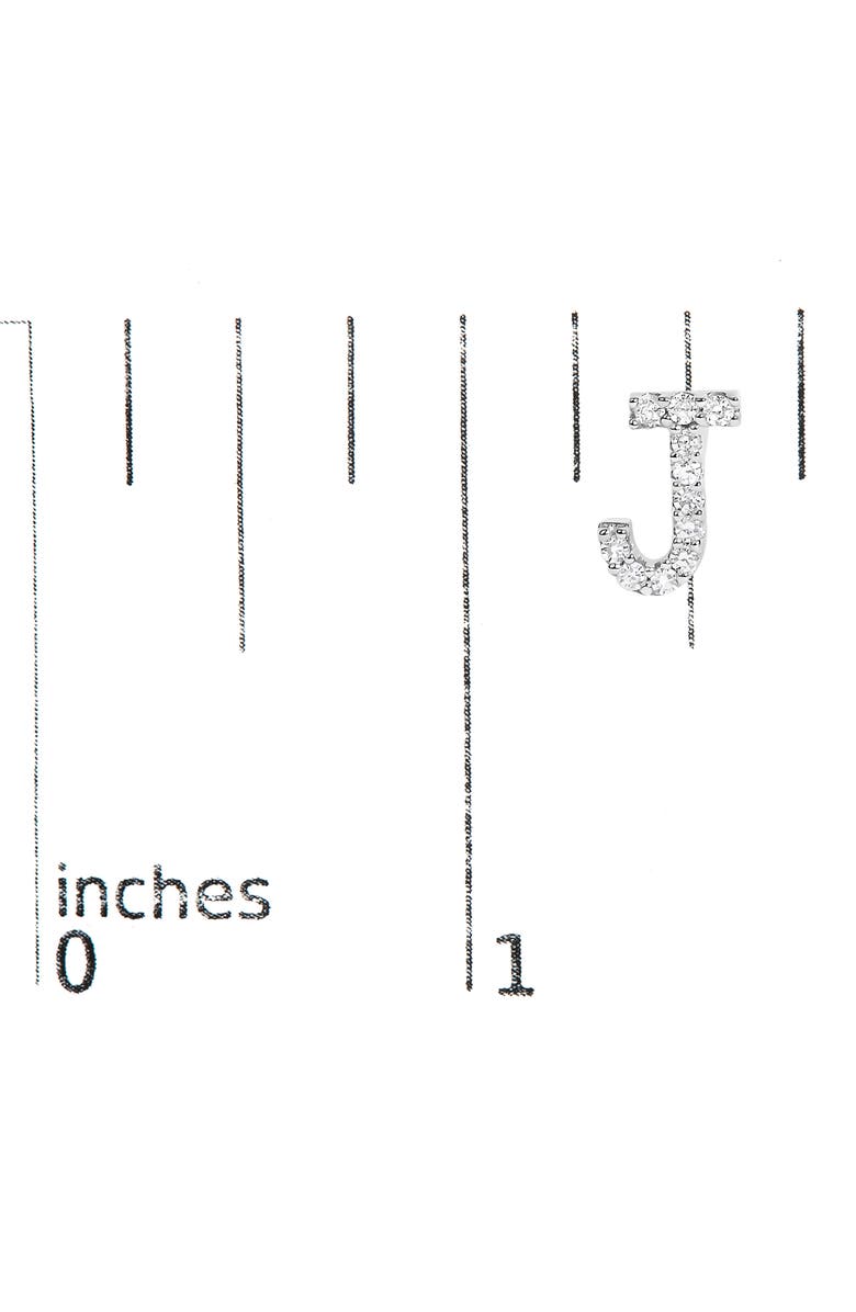 Haus of Brilliance 10K Gold 1/10 Cttw Diamond Initial "A" to "Z" Stud Earring, Alternate, color, White Gold | J