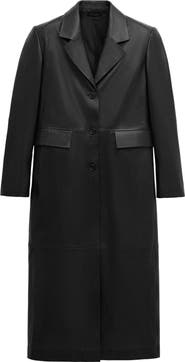 MANGO Long Leather Coat