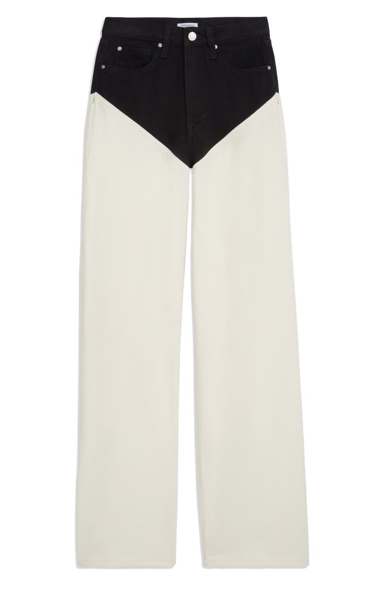 WeWoreWhat We Wore What Two-Tone High Waist Straight Leg Jeans, Main, color,