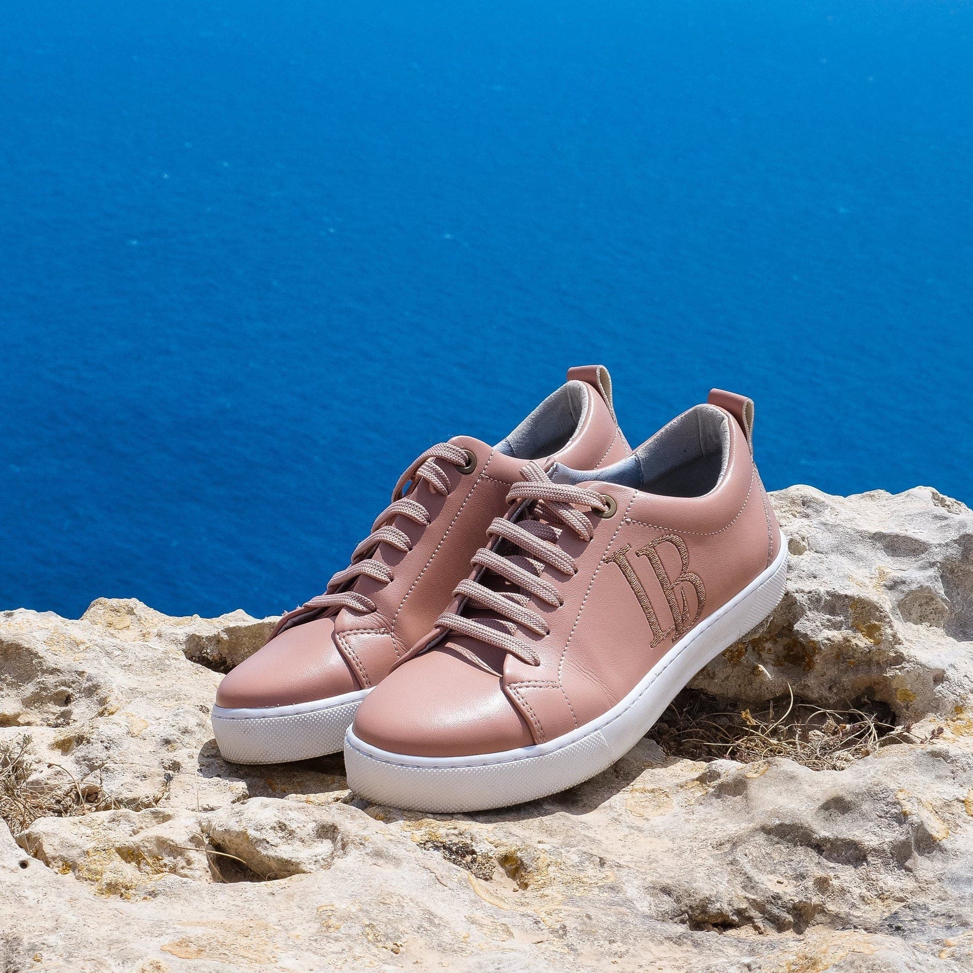 LB Nude Apple Leather Sneakers for Women, Alternate, color, Nude