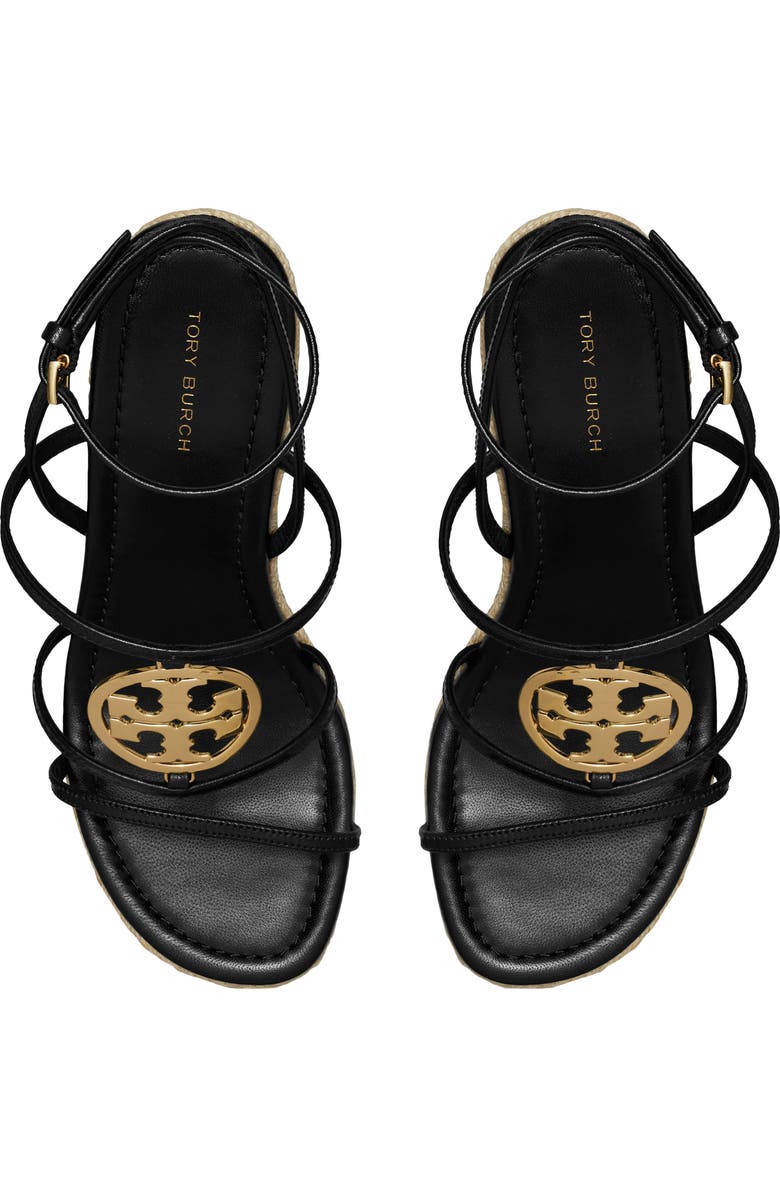 Tory Burch Capri Miller Espadrille Wedge, Alternate, color, Black / Gold