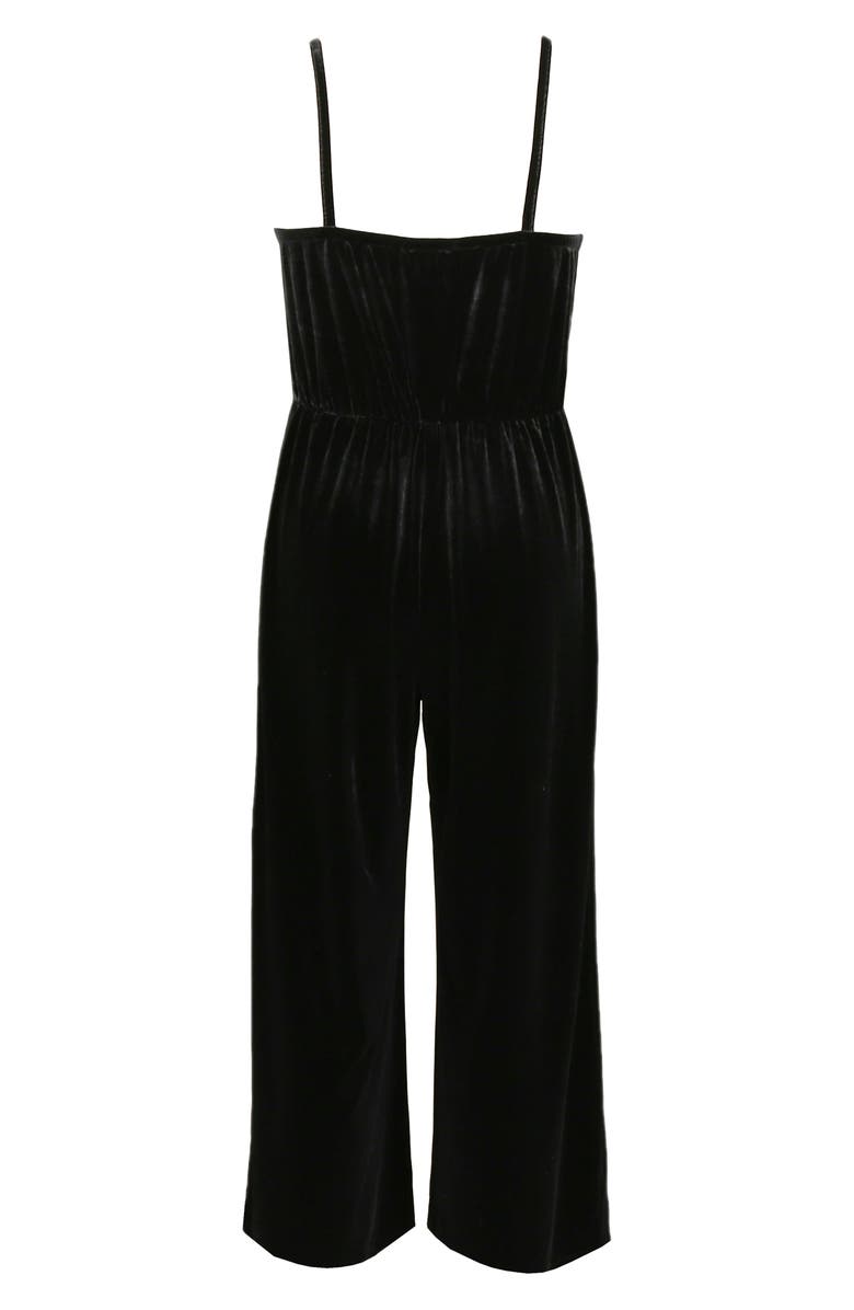 Zunie Kids' Velvet Jumpsuit & Shrug Set, Alternate, color, Black