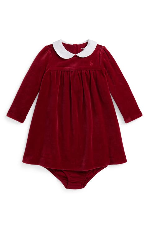 Long Sleeve Velour Dress & Bloomers (Baby)