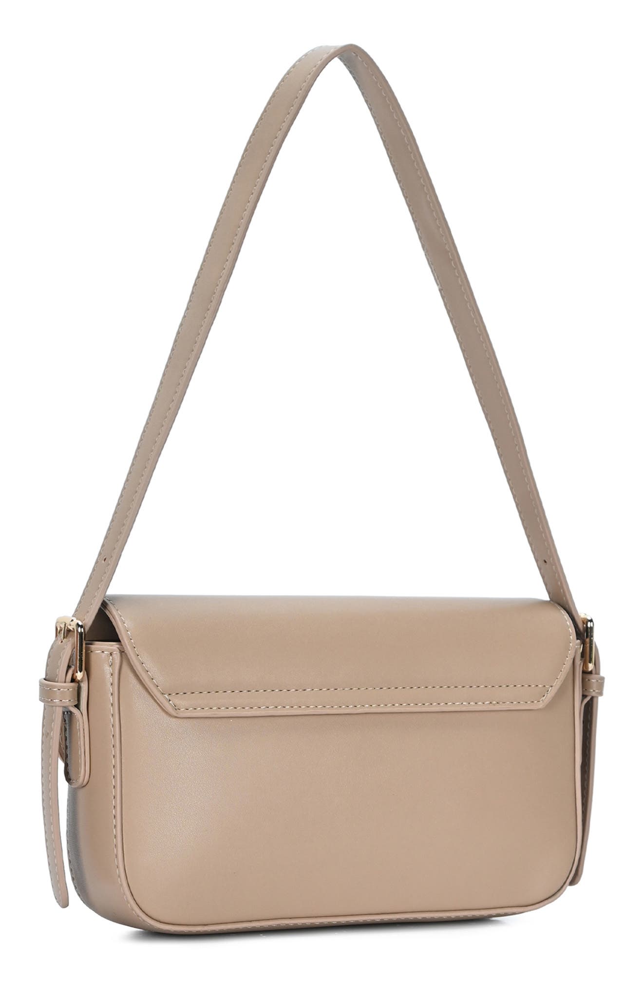 Buckle Baguette Shoulder Bag, Alternate, color, TAUPE