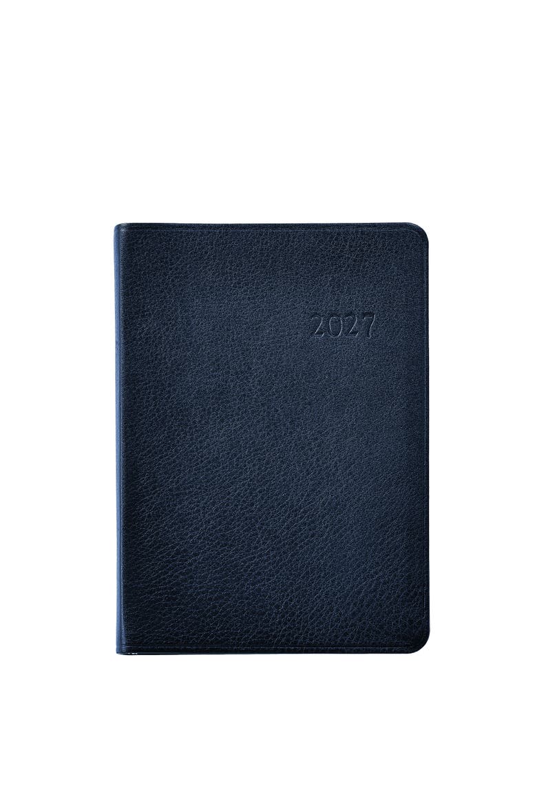 2027 Leather Weekly Notebook, Alternate, color, Blue