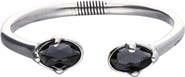 UNODE50 Sterling Silver Plated Rigid Bracelet with Black Crystals