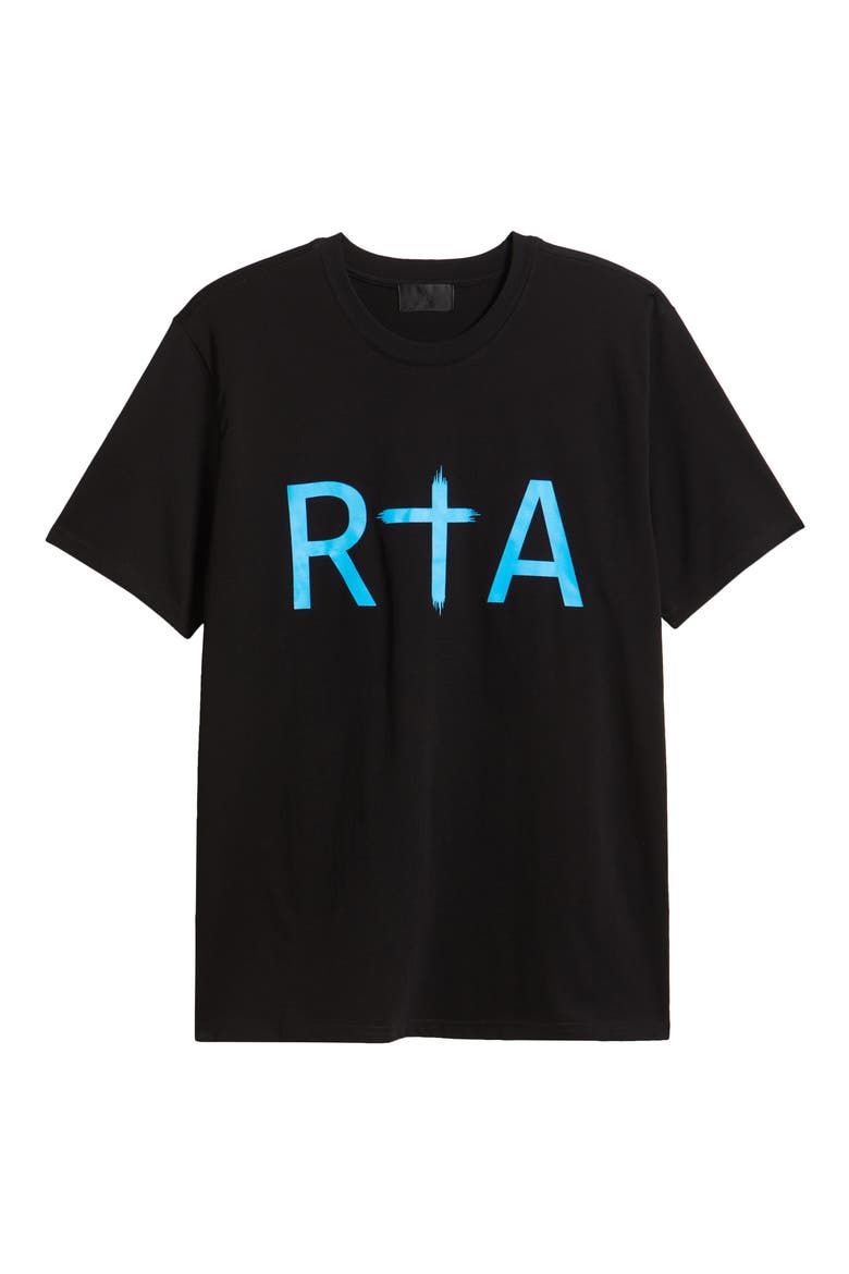 Liam Regular Fit Cotton Logo Graphic T-Shirt, Alternate, color, BLACK BLUE