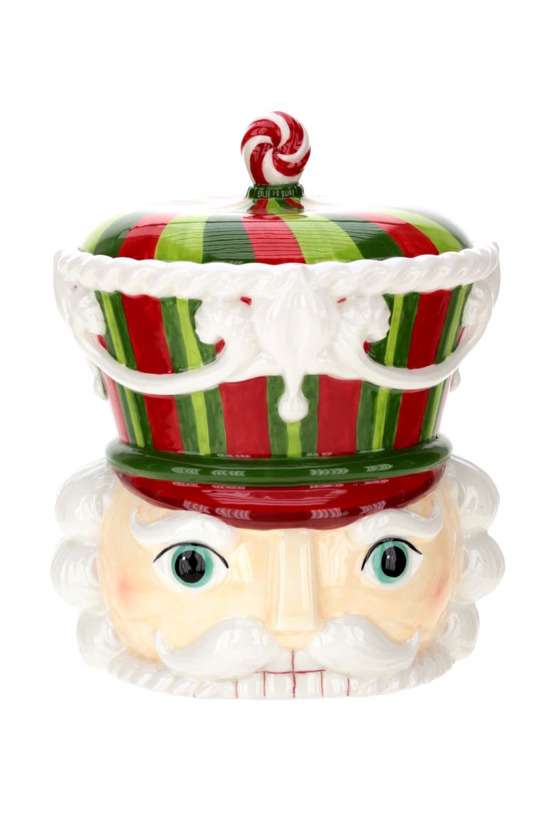 Nutcracker Head Jar, Red Green, Main, color, Red