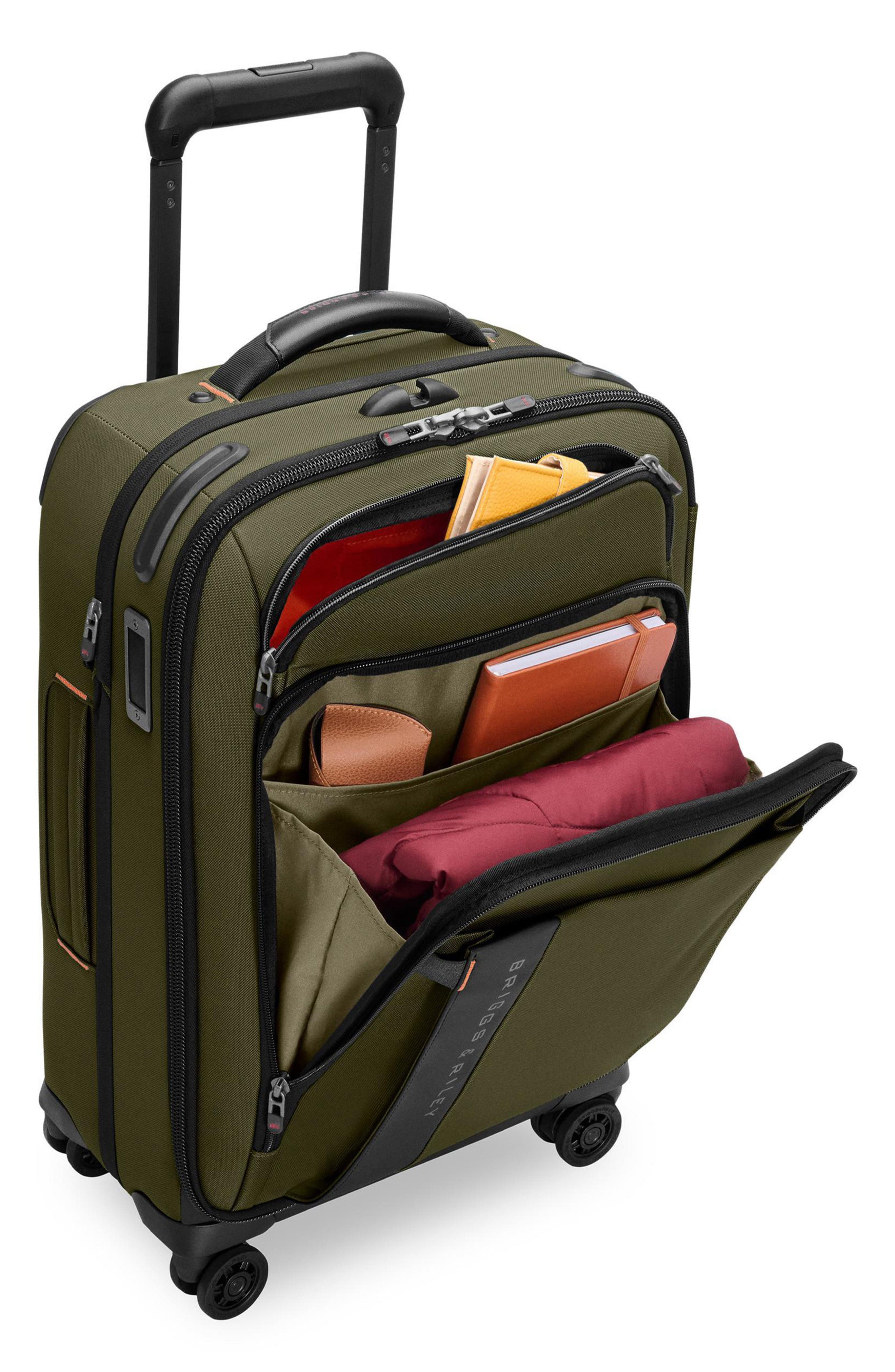 Briggs & Riley ZDX Essential 22-Inch Expandable Carry-On Spinner Suitcase, Alternate, color, Hunter