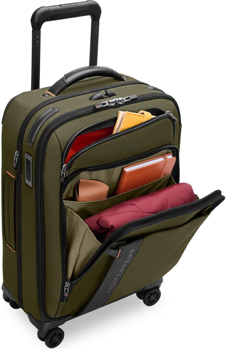 Briggs & Riley ZDX Essential 22-Inch Expandable Carry-On Spinner Suitcase, Alternate, color, Hunter