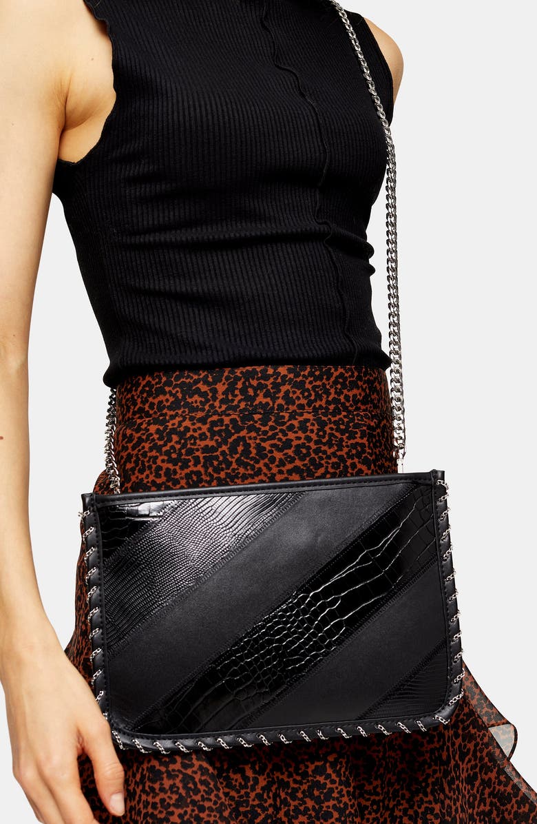 Topshop Mia Leather Crossbody Bag, Alternate, color,