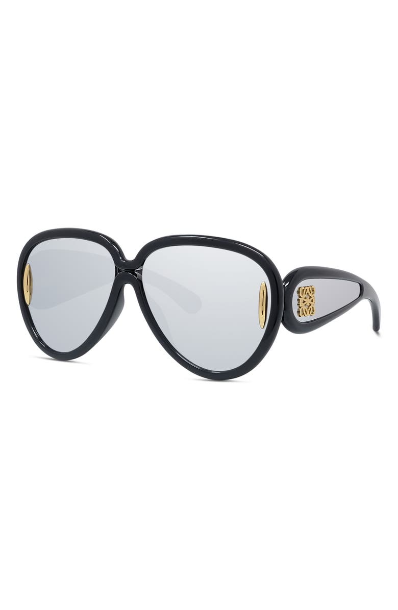 Loewe Anagram 65mm Oversized Pilot Mask Sunglasses, Alternate, color,