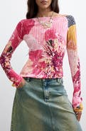 Desigual Print Boat Neck Sweater