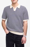 Madewell Pointelle Stitch Single Button Sweater Polo