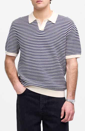 Madewell Pointelle Stitch Single Button Sweater Polo