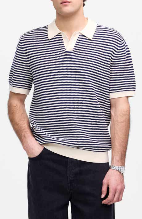 Madewell Pointelle Stitch Single Button Sweater Polo