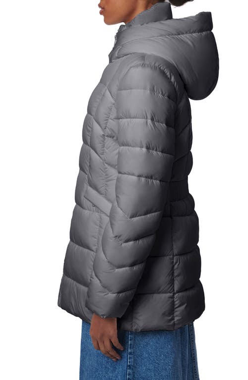 Bernardo Hooded Puffer Jacket With Bib In Urban Grey