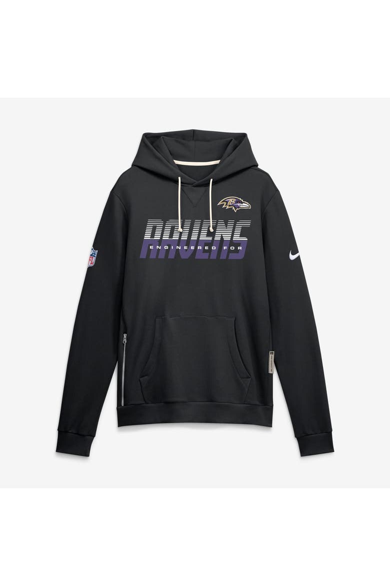 Men's Nike Black Baltimore Ravens Sideline Standard Issue Top Prospect Dri-FIT Hoodie, Main, color, Black