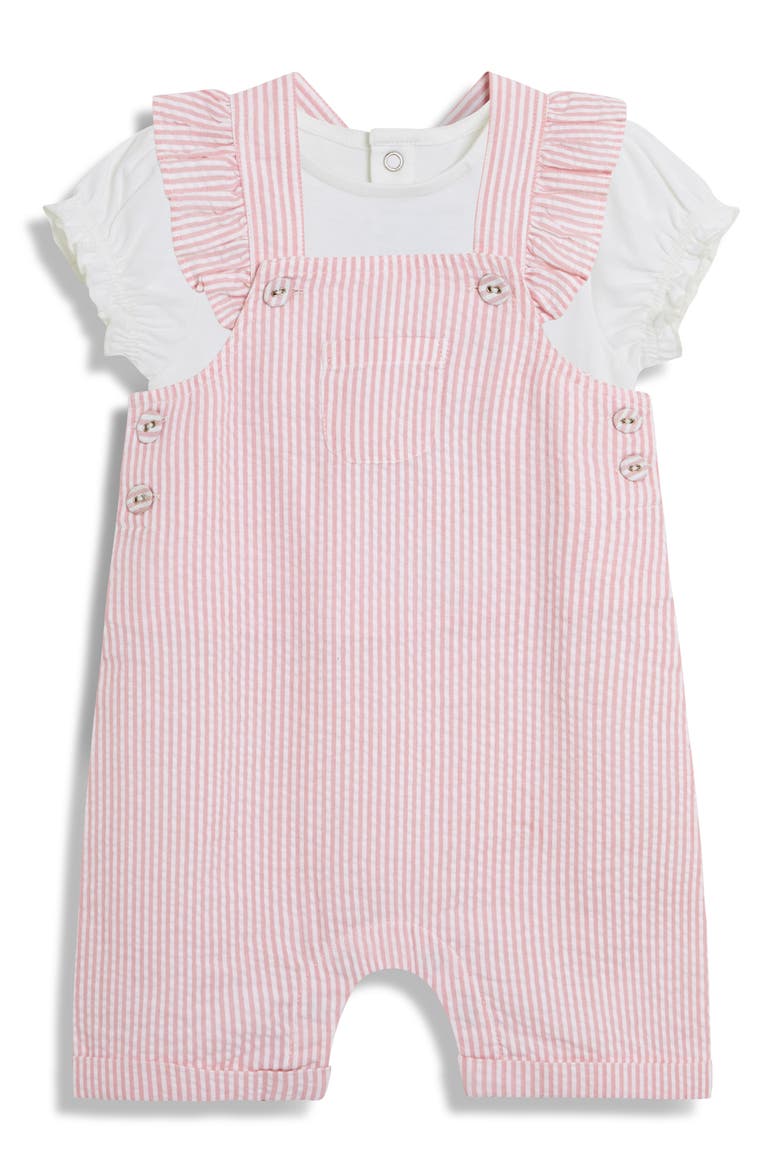 Cotton Shirt & Overalls Set, Main, color, PINK