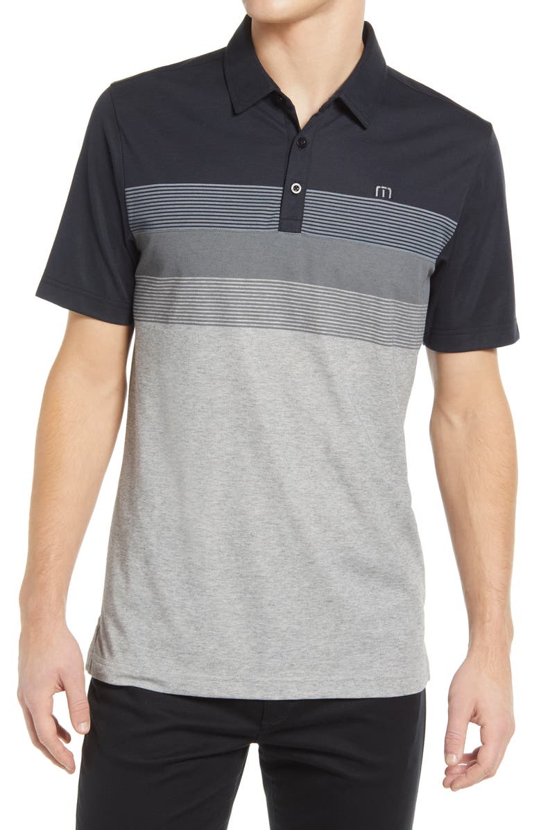 TravisMathew Take Flight Stripe Slim Fit Polo, Main, color,