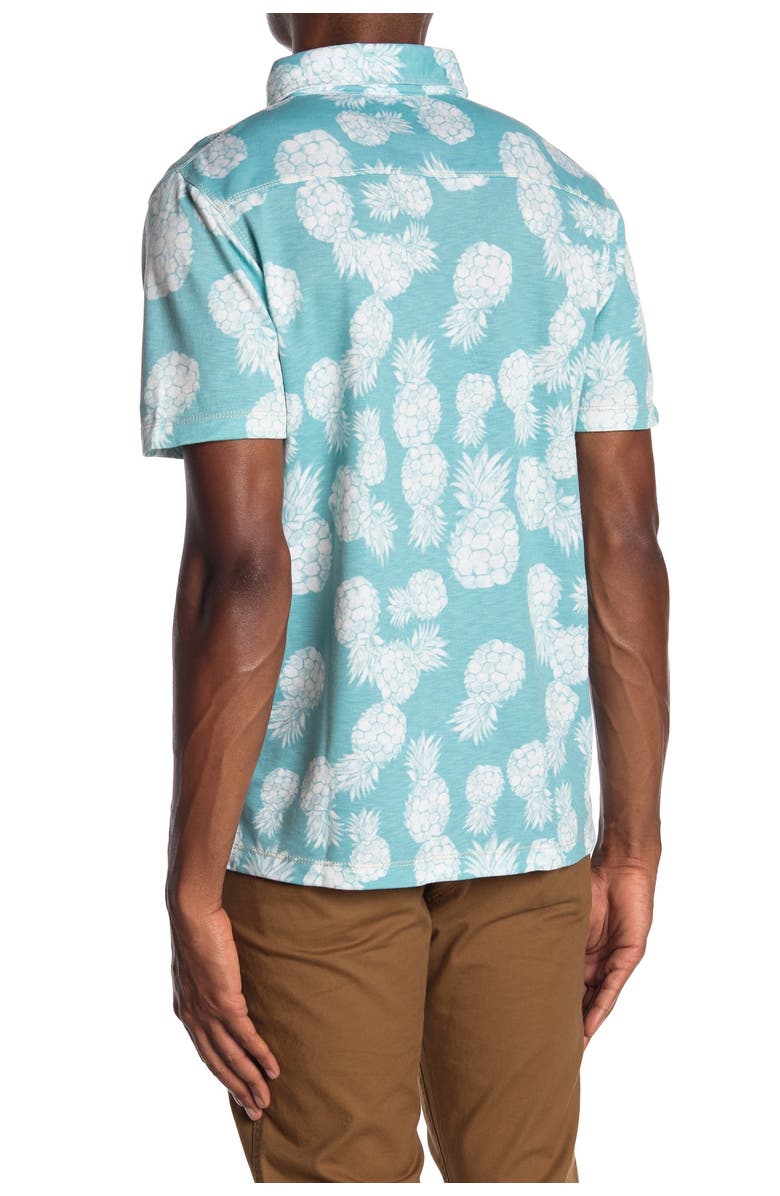 Natural Blue Visitor Pineapple Print Polo, Main, color, 