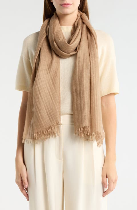 Striped Silk & Cashmere Scarf