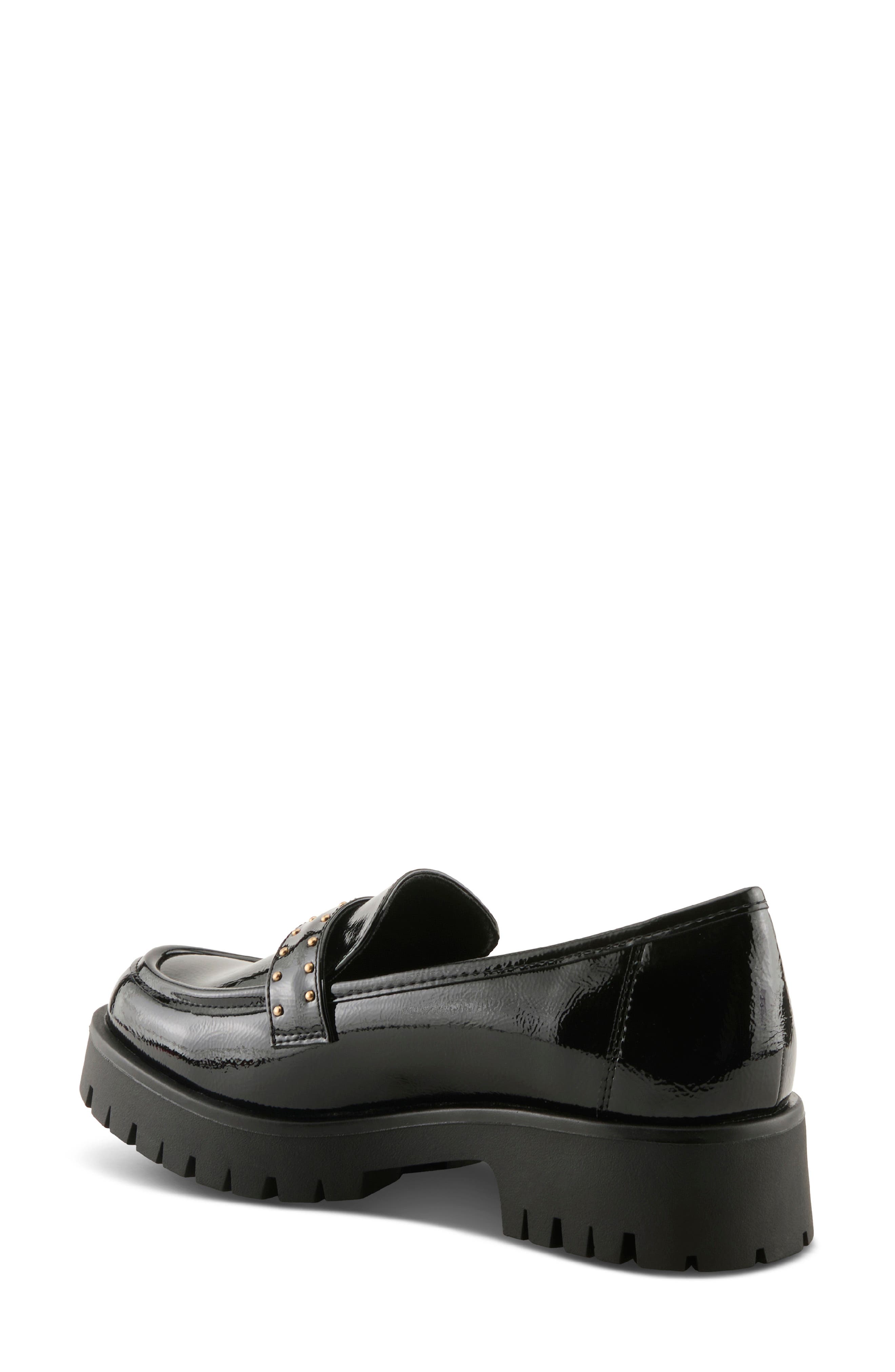 Pacha Lug Sole Platform Loafer, Alternate, color, BLACK PATENT