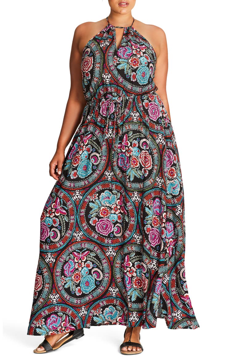 Folklore Maxi Dress, Main, color, FOLKLORE