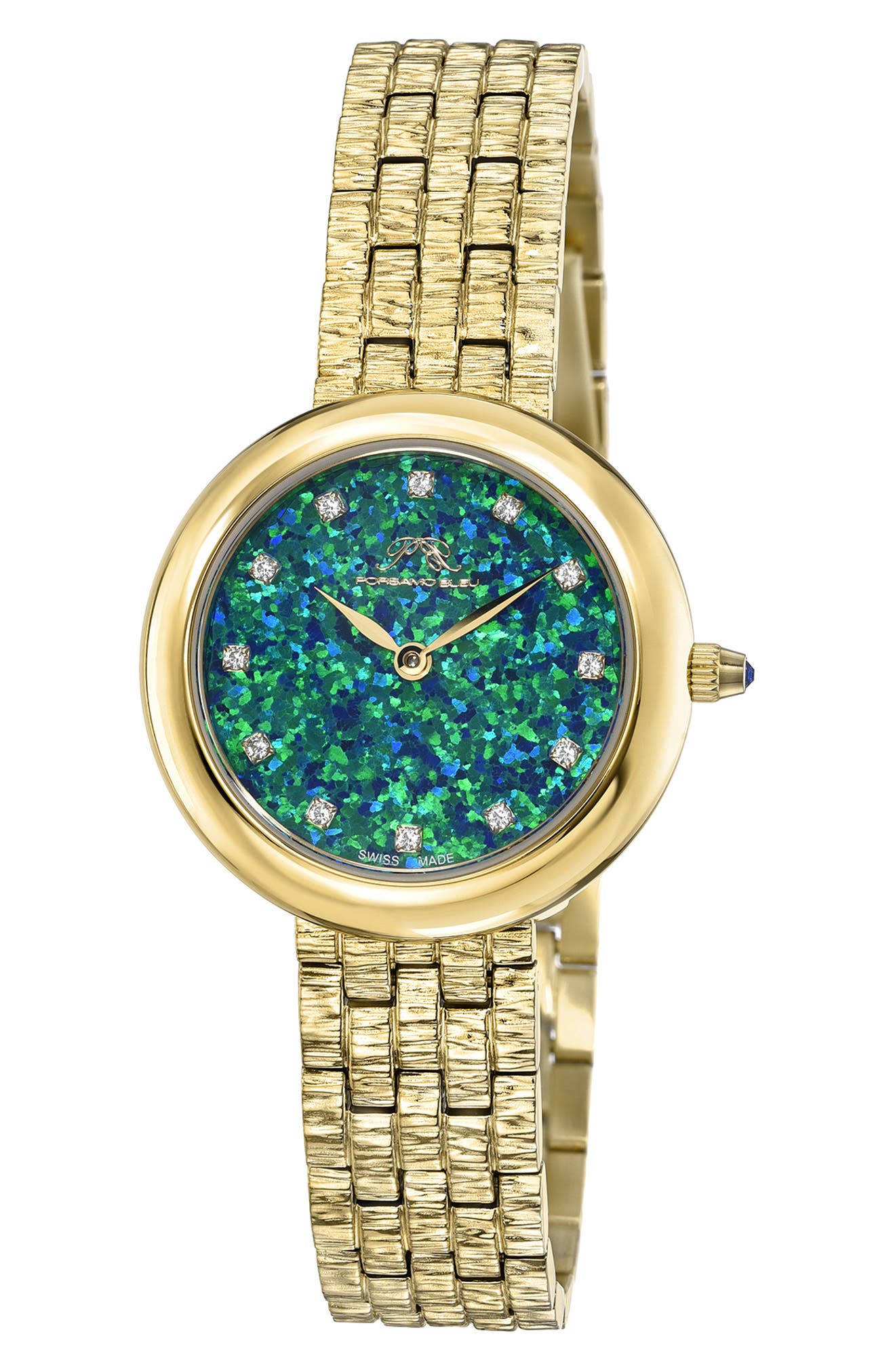 PORSAMO BLEU Women's Charlize Opal and Topaz Bracelet Watch, 32mm