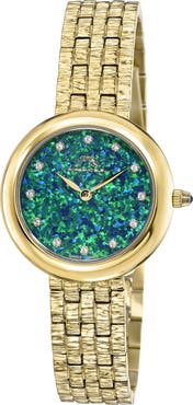 PORSAMO BLEU Women's Charlize Opal and Topaz Bracelet Watch, 32mm