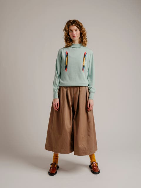 Butterfly Intarsia Merino Turtleneck