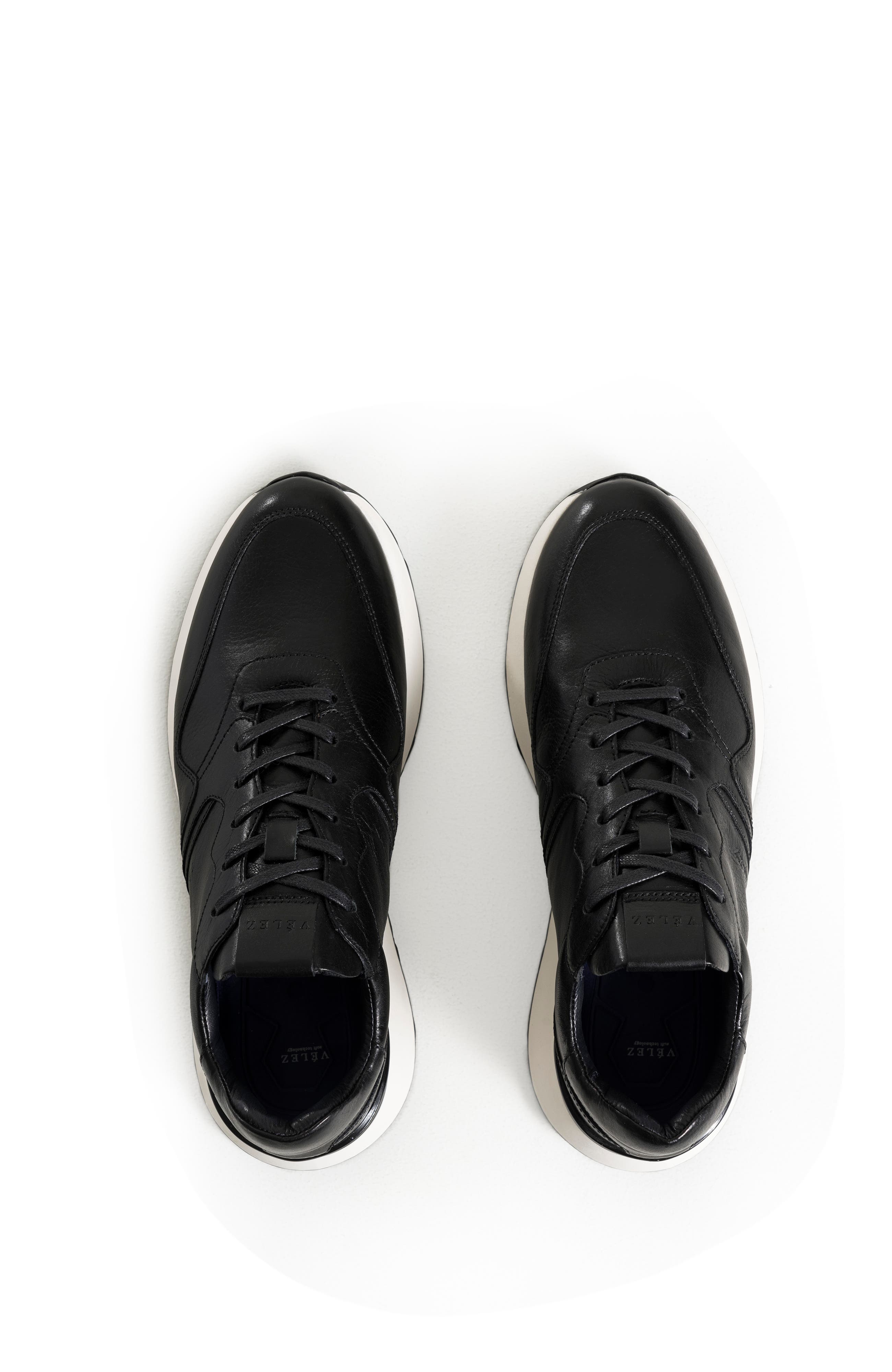 Velez Cooper 3 Leather Sneakers with Contrast Spoiler, Alternate, color, Black